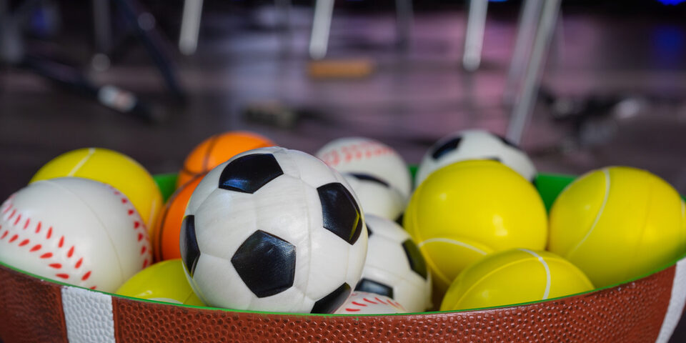 Sportlerehrung 2021: Verschiedene Bälle liegen in einer Schale.