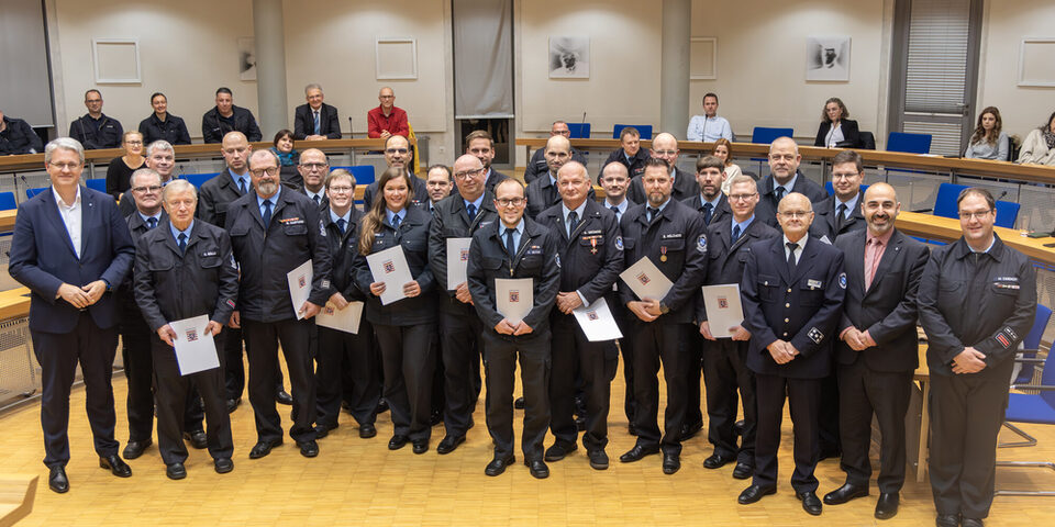 Feuerwehrehrung im Ratssaal