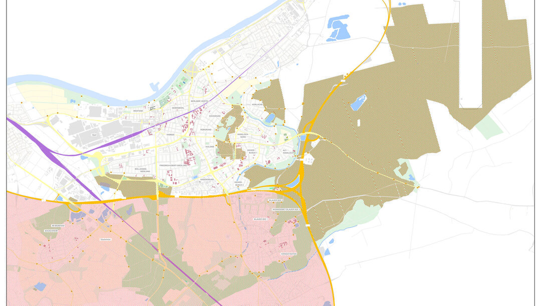 Die Karte zeigt das Kerngebiet und die Sperrzone und gibt Hinweise zur Leinenpflicht