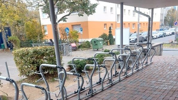 Fahrradabstellanlage an der Schillerschule.