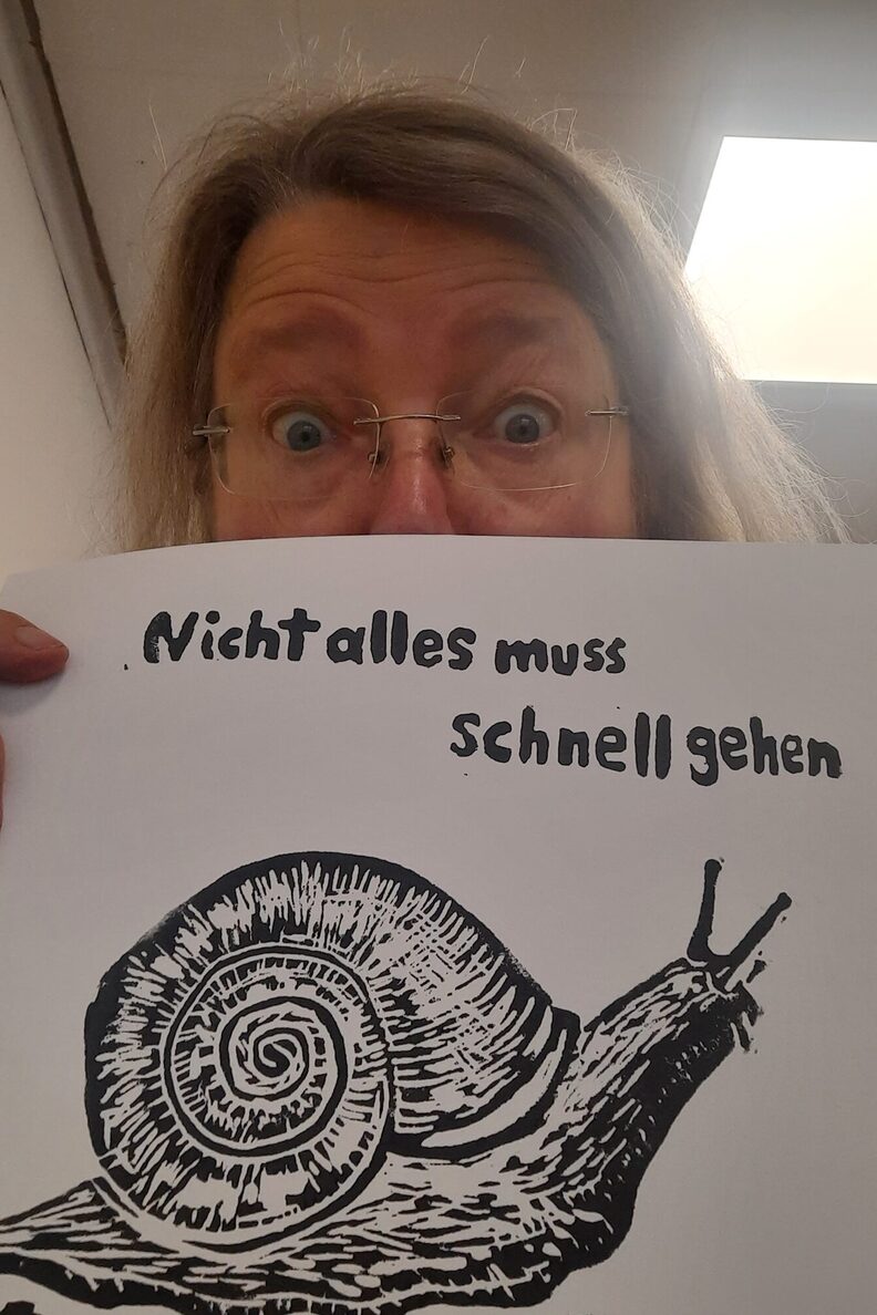 Tuschezeichnung einer Schnecke