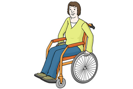 Grafik: Frau im Rollstuhl