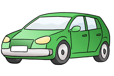 Grafik: Parkendes grünes Auto