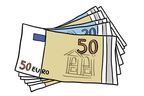Grafik: 50- und 20-Euro-Geldscheine