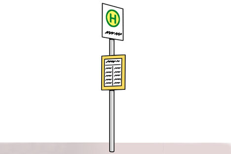 Grafik: Schild einer Bus-Haltestelle