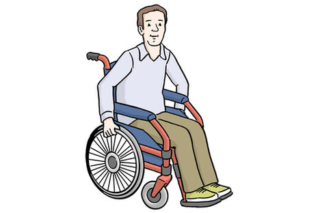 Grafik: Mann im Rollstuhl