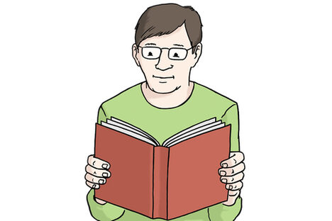 Grafik: Mann liest in Buch