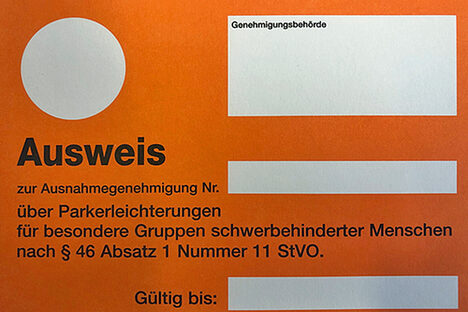 Foto: Deutscher Parkausweis für Behinderte Menschen