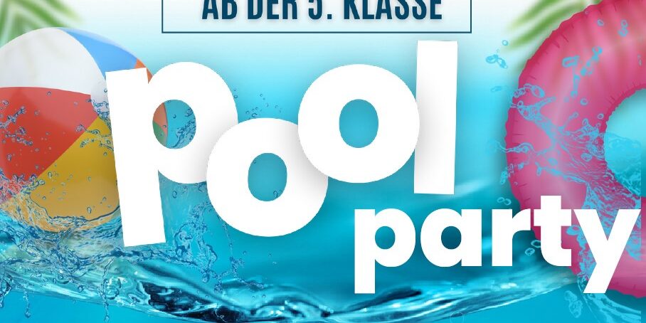 Ankündigungsplakat Pool Party für Mädchen