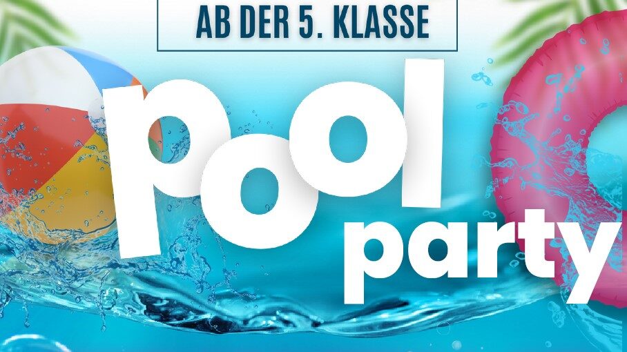 Ankündigungsplakat Pool Party für Mädchen