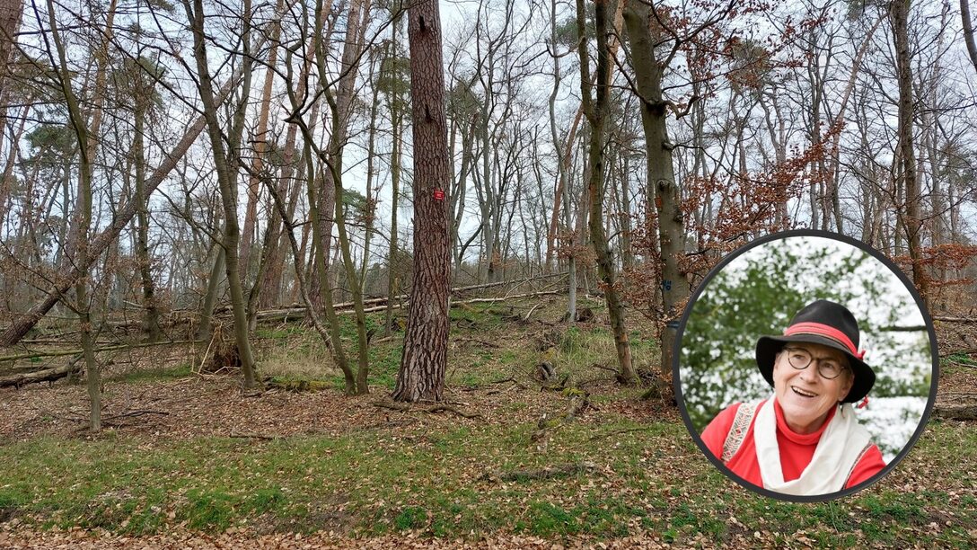 Porträtfoto von Wilma Held, im Hintergrund sind Bäume im Wald zu sehen