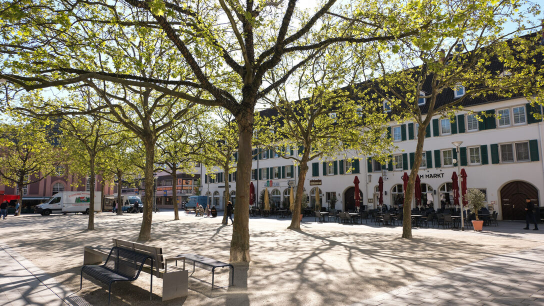 Der Marktplatz in Rüsselsheim am Main
