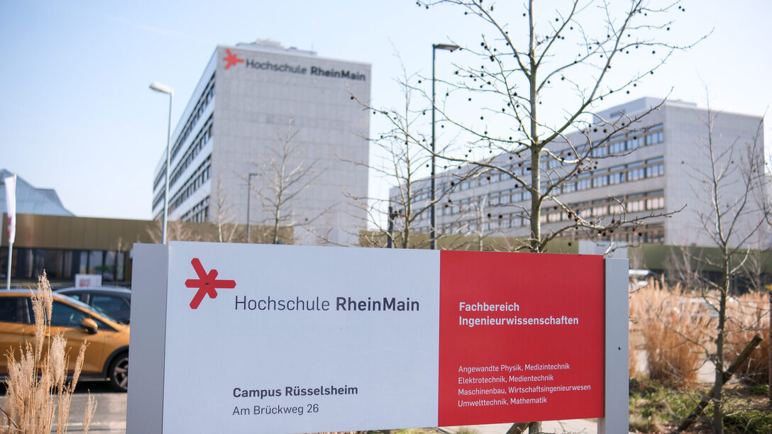 Gebäudeansicht der Hochschule RheinMain, Campus Rüsselsheim