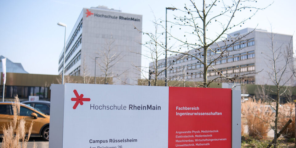 Gebäudeansicht der Hochschule RheinMain, Campus Rüsselsheim